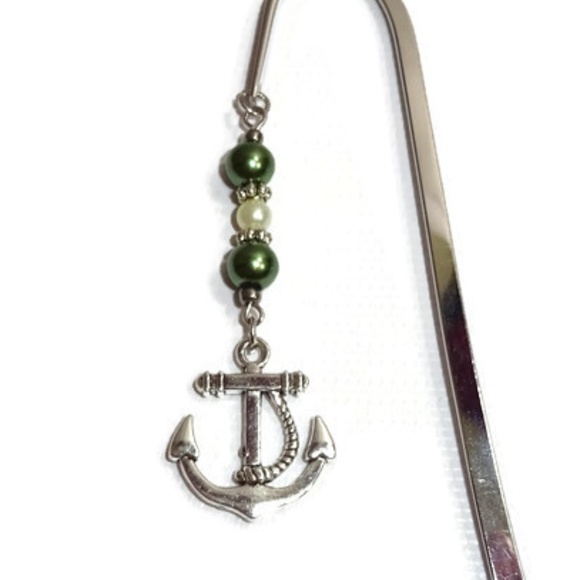 Shepherd Hook Beaded Charm Bookmark Handmade #29 - Picture 2 of 4